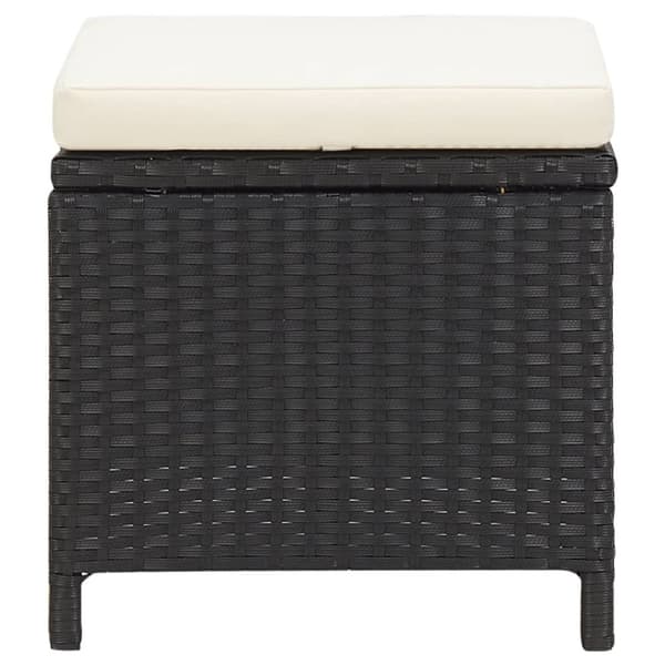 haveskamler 4 stk. med hynder polyrattan sort