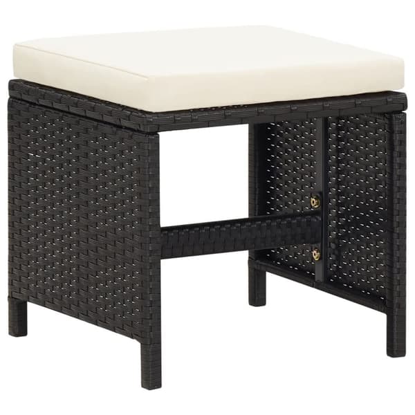 haveskamler 4 stk. med hynder polyrattan sort