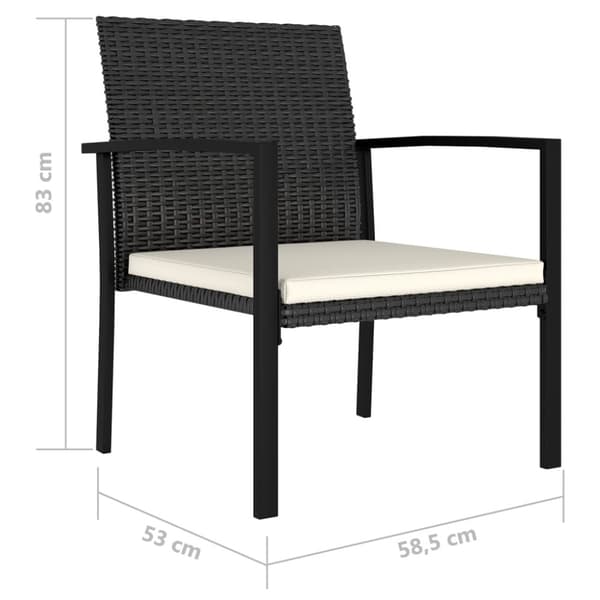 havestole 4 stk. polyrattan sort