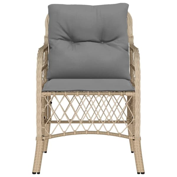 Trädgårdsstolar med dynor 2 st blandad beige konstrotting