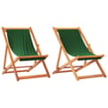 Miniatyrbillede 2 af 9: foldbare strandstole 2 stk. stof grøn