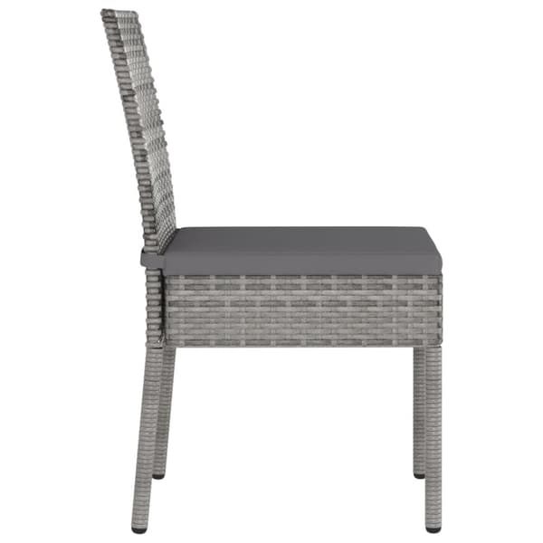 havestole 4 stk. polyrattan grå