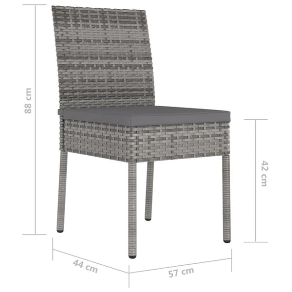 havestole 4 stk. polyrattan grå