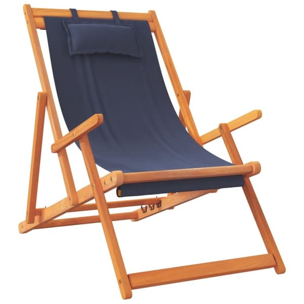 vidaXL foldbare strandstole 2 stk. stof blå