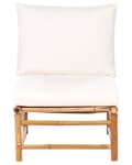 Miniatyrbillede 5 af 11: Havestol Off White Bambus Træ Lounge Stol til Haven Bambusstol til Udendørs Loungestol