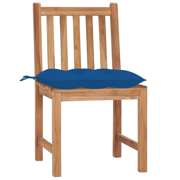 Trädgårdsstolar 6 st med dynor massiv teak