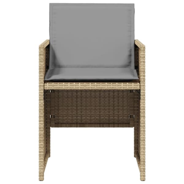 havestole 4 stk. med hynder polyrattan blandet beige