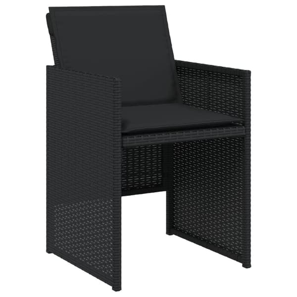 havestole med hynder 4 stk. polyrattan sort