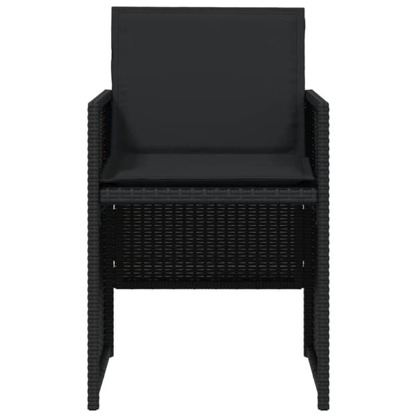 havestole med hynder 4 stk. polyrattan sort
