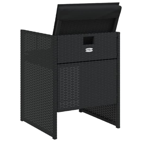 havestole med hynder 4 stk. polyrattan sort