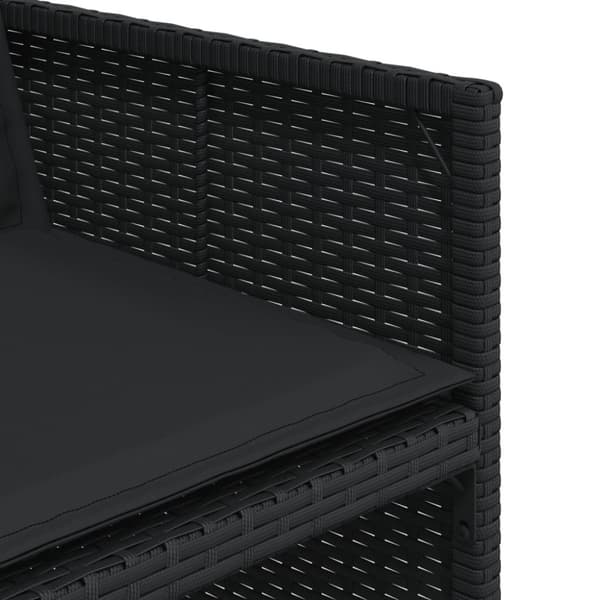 havestole med hynder 4 stk. polyrattan sort