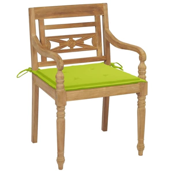 Bataviastolar med dynor 4 st massiv teak