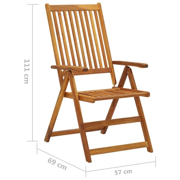 foldbare havestole med hynder 8 stk. massivt akacietræ