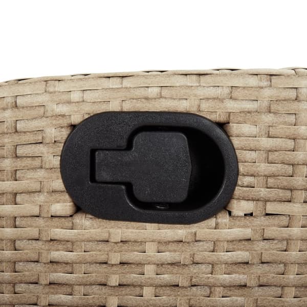 havestol med lænefunktion og hynder polyrattan beige