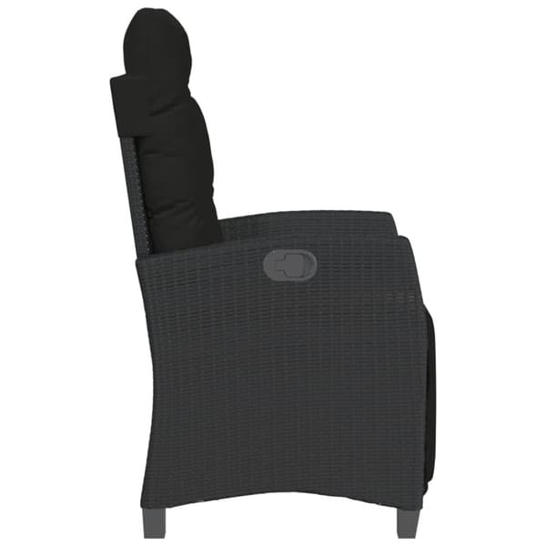havestole 2 stk. med lænefunktion og fodstøtte polyrattan sort