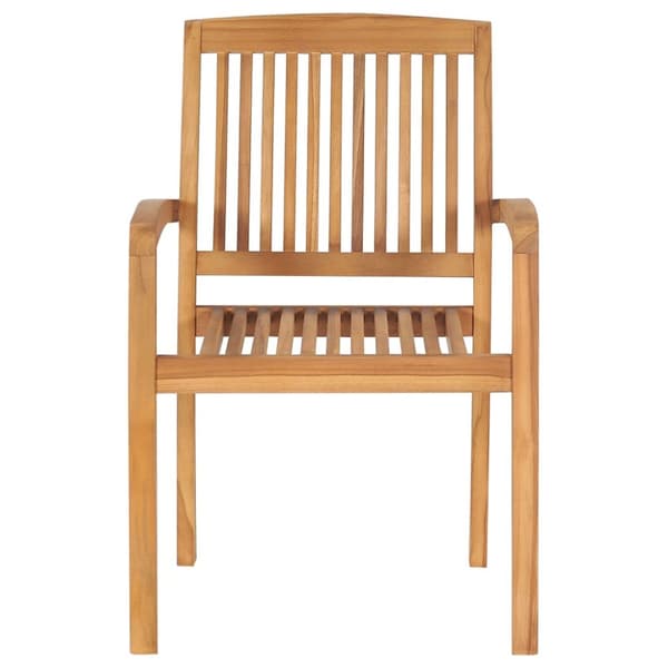 Stapelbara trädgårdsstolar med dynor 8 st massiv teak