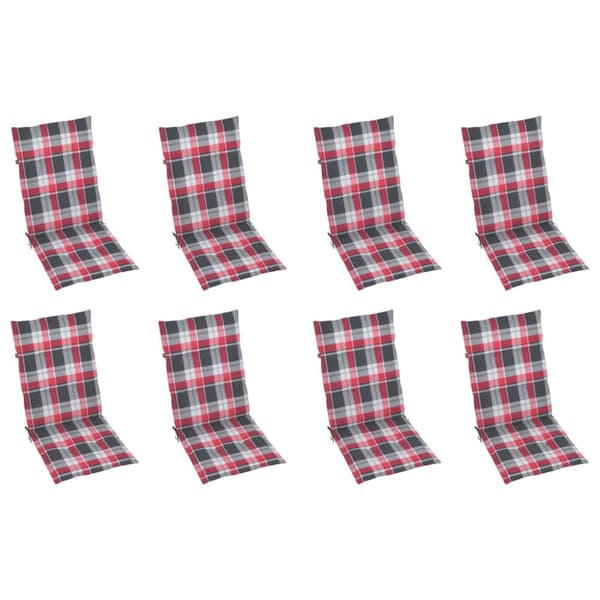 foldbare havestole med hynder 8 stk. massivt akacietræ
