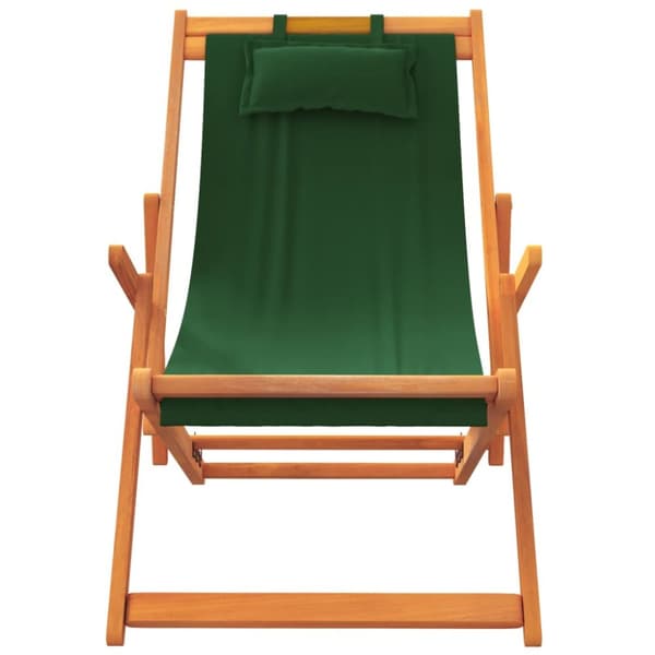 Hopfällbara strandstolar 2 st grön tyg