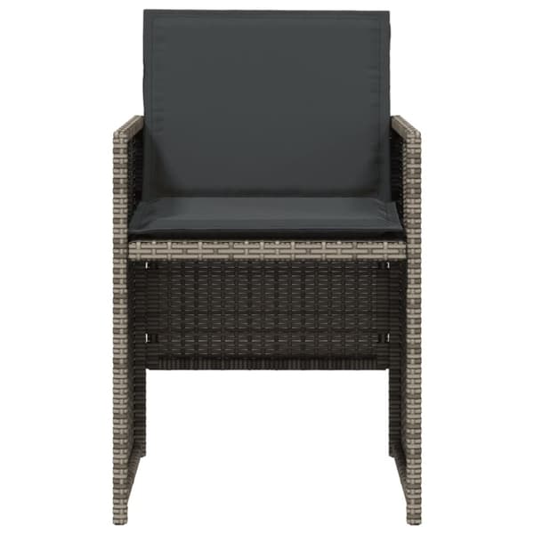 havestole med hynder 4 stk. polyrattan grå