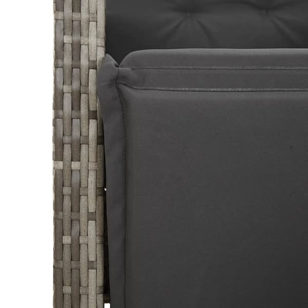 havestol med justerbart ryglæn og fodstøtte polyrattan grå