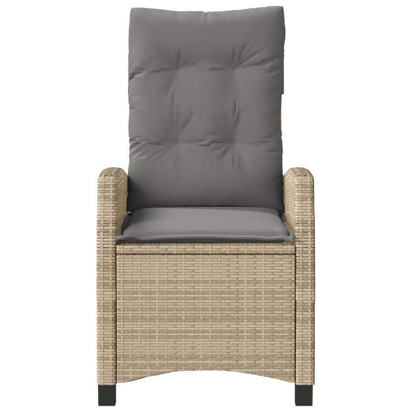 havestole 2 stk. lænefunktion + hynder polyrattan blandet beige