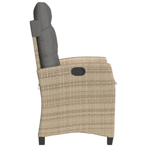 havestole 2 stk. lænefunktion + hynder polyrattan blandet beige