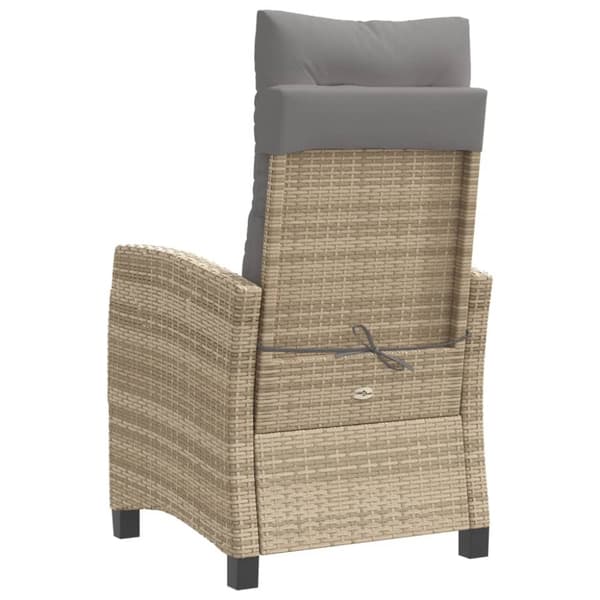 havestole 2 stk. lænefunktion + hynder polyrattan blandet beige
