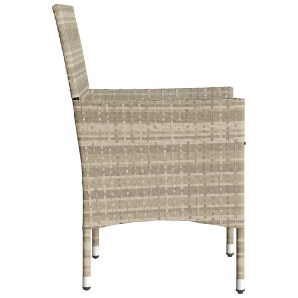 havestole 2 stk. med hynder polyrattan lysegrå