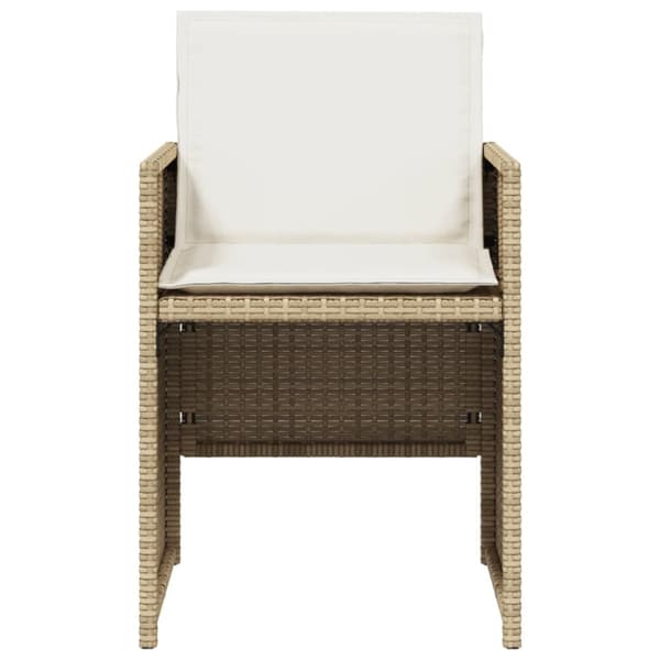 havestole 4 stk. med hynder polyrattan beige