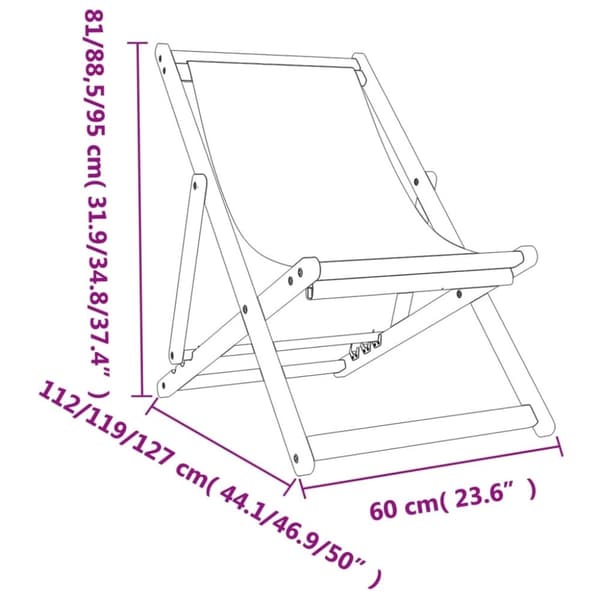 vidaXL foldbare strandstole 2 stk. stof rød