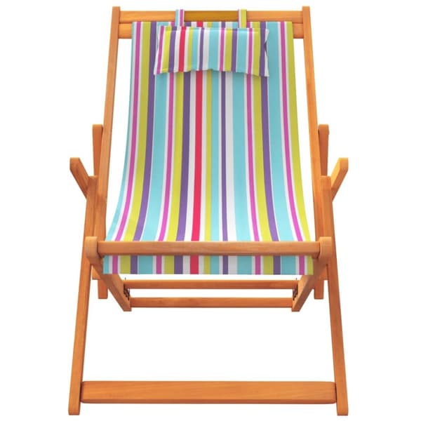vidaXL Hopfällbara strandstolar 2 st flerfärgad tyg