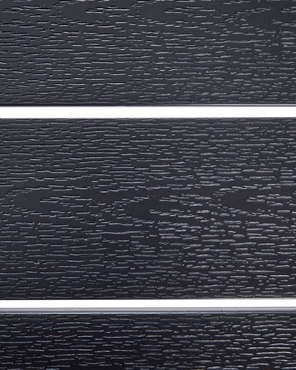Uppsättning med 6 trädgårdsstolar Svart plastträ med ryggstöd i aluminiumram Utomhusstolar Uppsättning