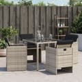 Miniatyrbillede 4 af 11: vidaXL havestole 4 stk. med hynder polyrattan lysegrå
