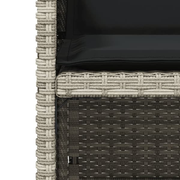 vidaXL havestole 4 stk. med hynder polyrattan lysegrå