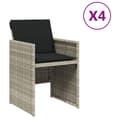 Miniatyrbillede 2 af 11: vidaXL havestole 4 stk. med hynder polyrattan lysegrå