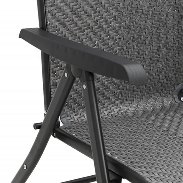 vidaXL havestole 2 stk. foldbar polyrattan grå