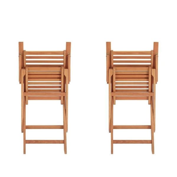 Set med 2 hopfällbara trädgårdsfåtöljer i Acacia FSC - 57 x 52 x 90 cm