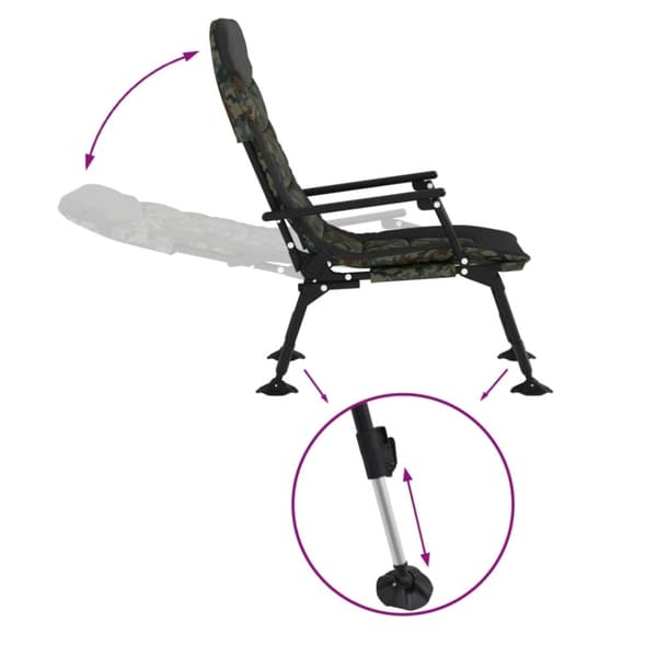 vidaXL fiskestol med armlæn foldbar camouflage