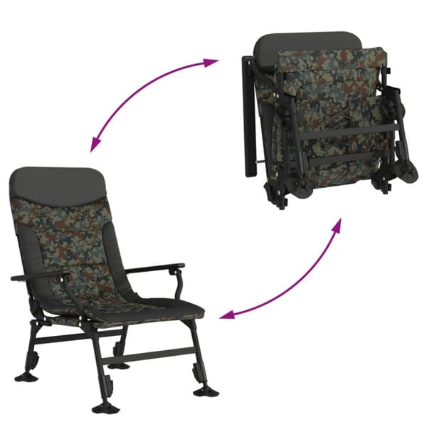 vidaXL fiskestol med armlæn foldbar camouflage