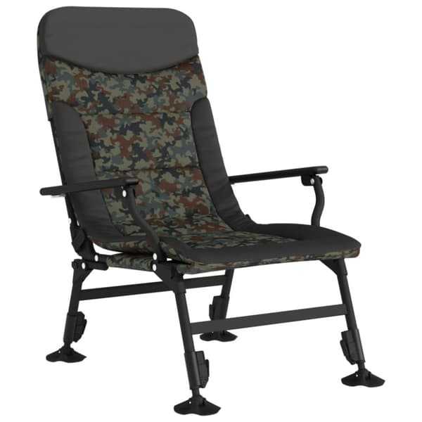 vidaXL fiskestol med armlæn foldbar camouflage