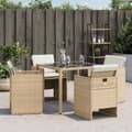 Miniatyrbillede 3 af 11: vidaXL havestole 4 stk. med hynder polyrattan beige