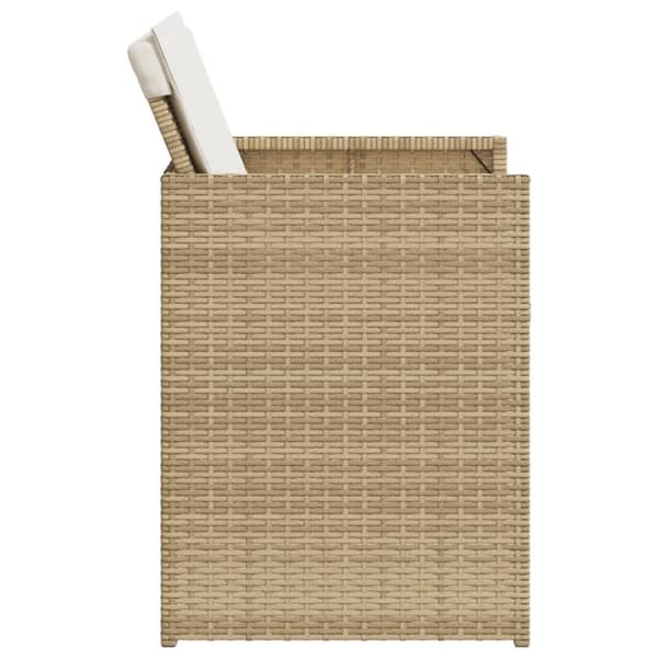 vidaXL havestole 4 stk. med hynder polyrattan beige