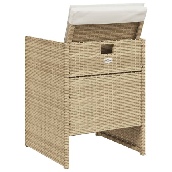 vidaXL havestole 4 stk. med hynder polyrattan beige