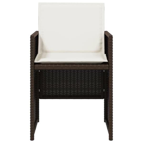 vidaXL havestole 4 stk. med hynder polyrattan brun