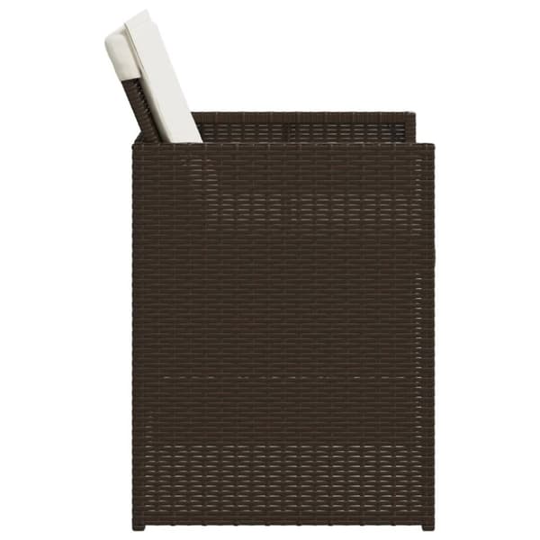vidaXL havestole 4 stk. med hynder polyrattan brun