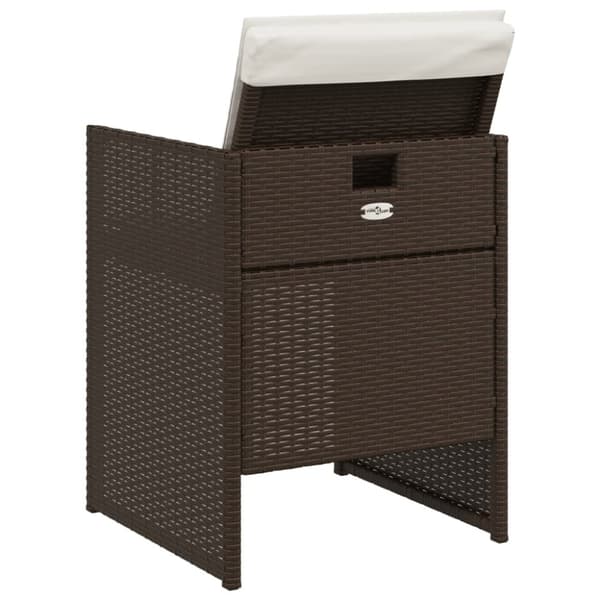 vidaXL havestole 4 stk. med hynder polyrattan brun
