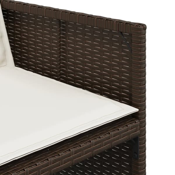 vidaXL havestole 4 stk. med hynder polyrattan brun
