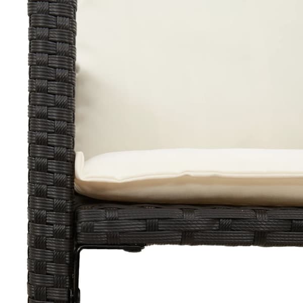 vidaXL barstole til haven med hynder 2 stk. polyrattan sort