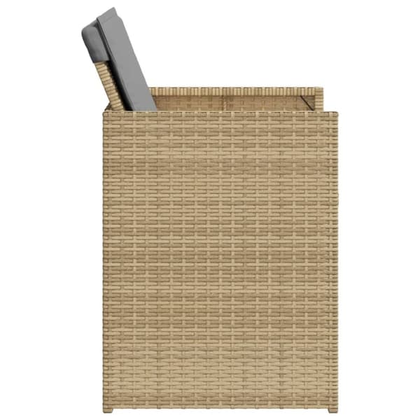 vidaXL Trädgårdsstolar med dynor 4 st blandad beige konstrotting