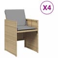 Miniatyrbild 2 av 11: vidaXL Trädgårdsstolar med dynor 4 st blandad beige konstrotting